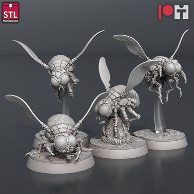Giant Fly Set | Giant Flies | Giant Insects | Giant Bugs | Frostgrave | Fly Swarm | Pathfinder | RPG | Dungeons and Dragons | DnD 5e
