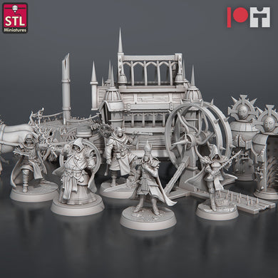 Inquisitor Miniature Set | Armored Carriage/Wagon | Iron Maiden | Torture Wheel | Scatter Terrain | Dungeons and Dragons | DnD 5e | RPG