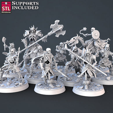 Skeleton Army Miniature Set | Mounted Skeleton | Revenant | Undead | Curse of Strahd | 32mm | RPG | Dungeons and Dragons | DnD | Pathfinder