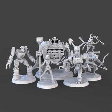 Warforged Miniature Set | Construct Set | Robot Miniatures | Metal Golem | Eberron | 32mm | RPG | 5e DnD |Pathfinder