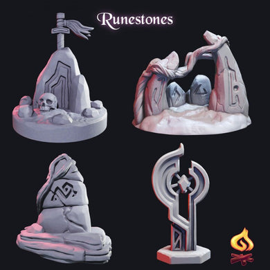 Runestone Miniature/Runes/Magical Stones/Shrine - Tabletop Terrain | Scatter Terrain | Dungeons and Dragons | Safehold | Portals of Atarien