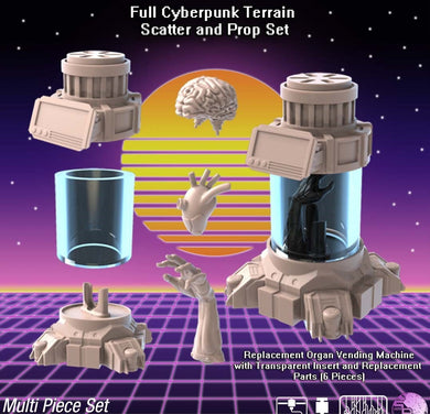 Cyberpunk Terrain Set 5 | Cyberpunk Cannon | Cyberpunk Portal | Cyberpunk Scatter Terrain | Science Fiction Terrain | Space Terrain | 32mm