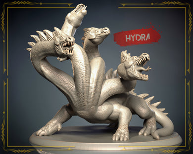 Hydra Miniature | Dragon Menagerie | Ancient Dragon | Adult Dragon | Young Dragon | Dungeons and Dragons | DnD | Large | Huge | Gargantuan