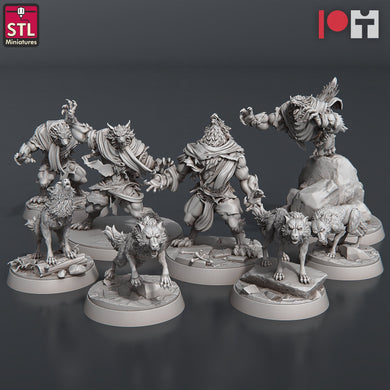 Werewolf Miniatures | Werewolves | Wolf Miniatures | Wolves | Dire Wolves | Wild Dogs | Curse of Strahd | DnD | Dungeons and Dragons | RPG