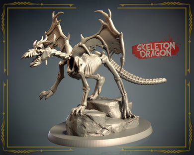 Skeleton Dragon Miniature | Dracolich | Dragon Menagerie | Ancient Dragon | Adult Dragon | Young Dragon | DnD | Large | Huge | Gargantuan
