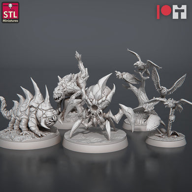 Frostgrave Hell Crow and Magmite Set | Lava Beast | Crow Swarm | Bird Swarm | Demon Crows | Mutated Crow | RPG | Dungeons and Dragons | DnD