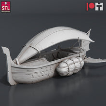 Load image into Gallery viewer, Airship Skiff - Flying Boat - Flying Ship - Airship Cutter - Pirate RPG Minis | Storm King&#39;s Thunder | Dungeons and Dragons | 5e |Pathfinder
