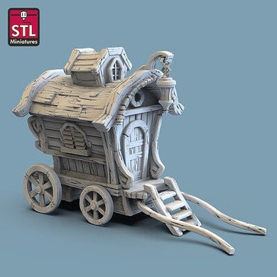 Wagon/Cart/Caravan/Traveling Merchant-ASSEMBLY REQUIRED-Tabletop Terrain/Scatter Terrain/Miniatures Terrain/Dungeons and Dragons/Pathfinder