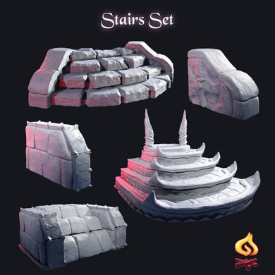 Stair Miniature/Stair Terrain/Stairs/Pedestal - Tabletop Terrain | Scatter Terrain | Dungeons and Dragons | Safehold | Portals of Atarien