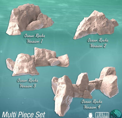 Ocean Boulder Terrain Set | Ocean Rocks | Underwater Scatter Terrain | Dungeons and Dragons | RPG | 32mm | Sync Ratio Systems
