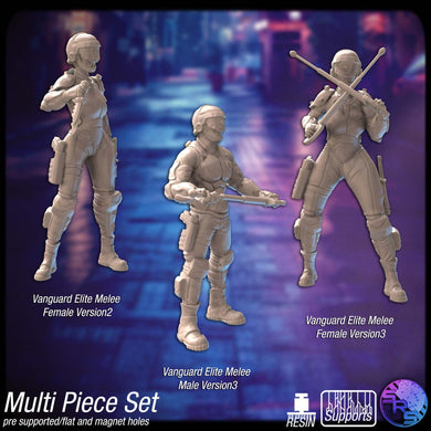 Cyberpunk Melee Police Miniatures Set | Cops | Corporate Security | Scifi Police | Cyberpunk Adventurers | Science Fiction Miniatures | RPG